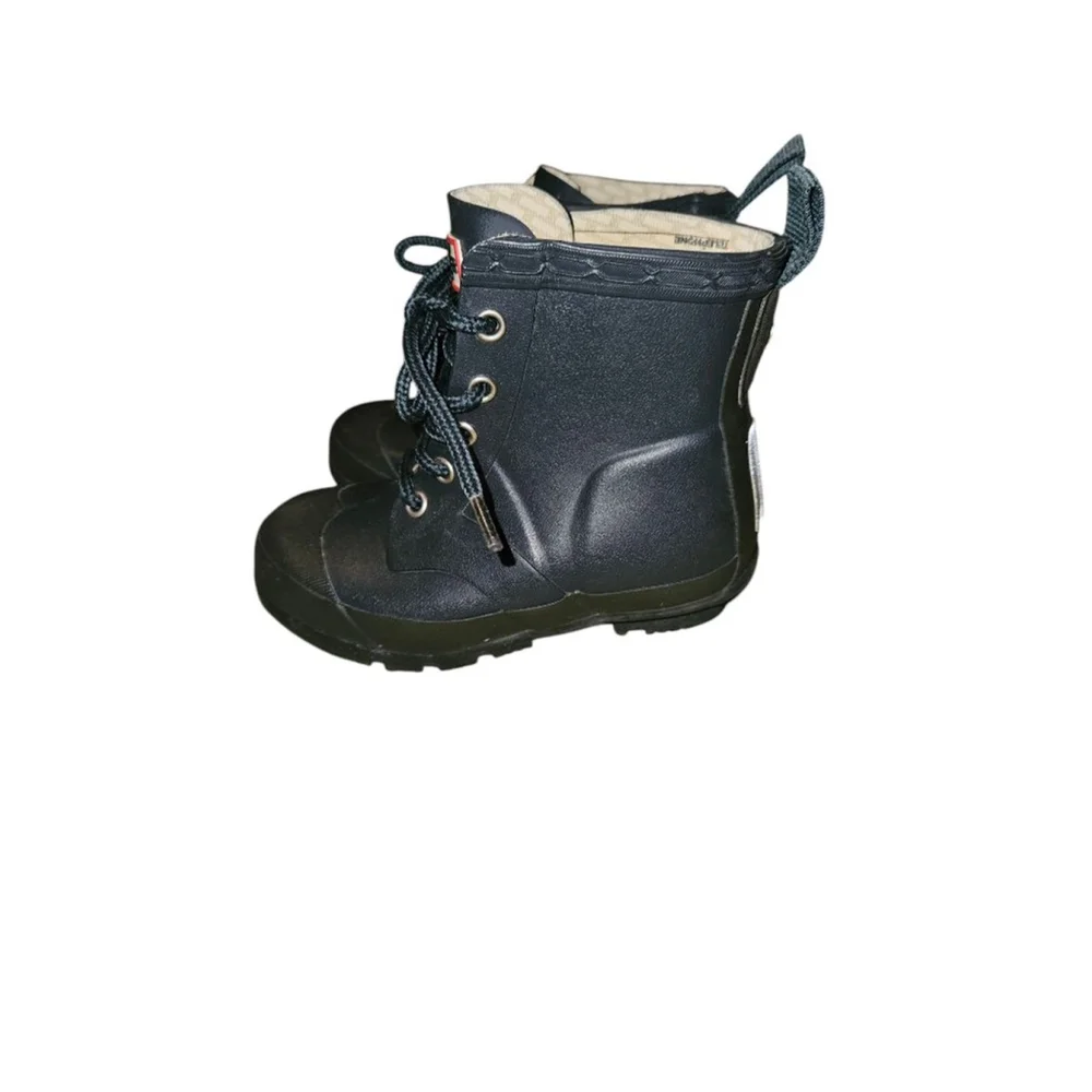 Hunter Combat Rain Boots Boys 10 Girls 11 Navy Blue Unisex